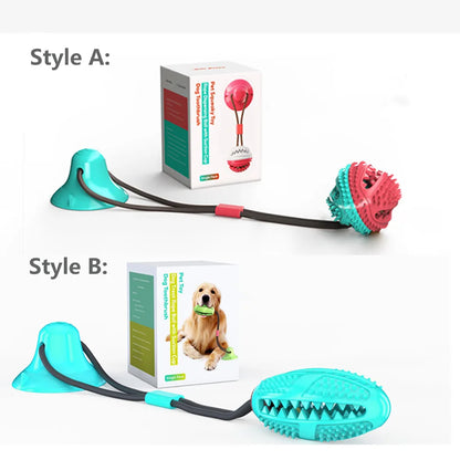 Silicon Suction Cup Tug Interactive Dog Ball Toy
