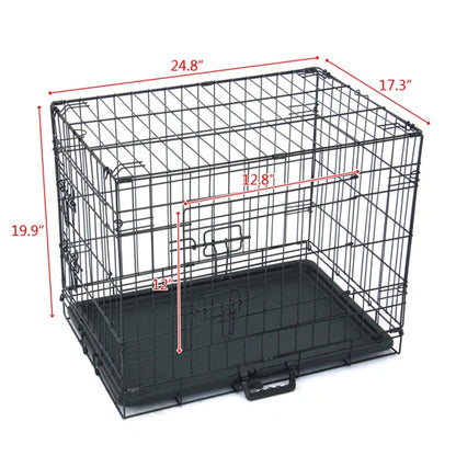 42" 36" 30" 24" Pet Kennel Cat Dog Folding Steel Crate