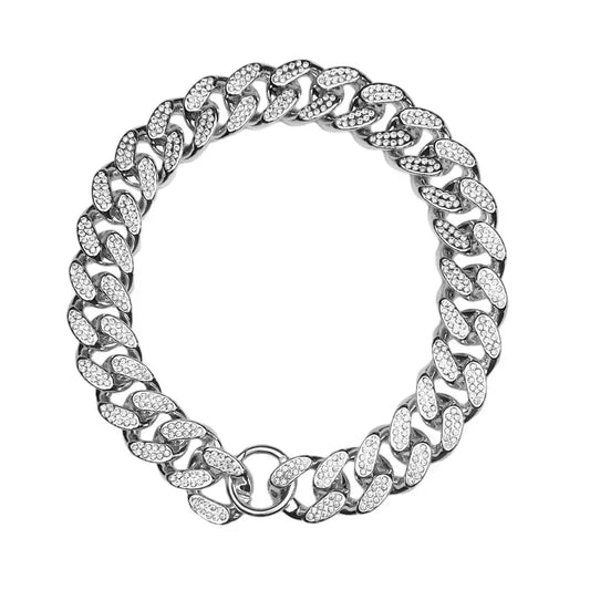 Plastic Dog Collar Chain Sparkle Necklace Bling