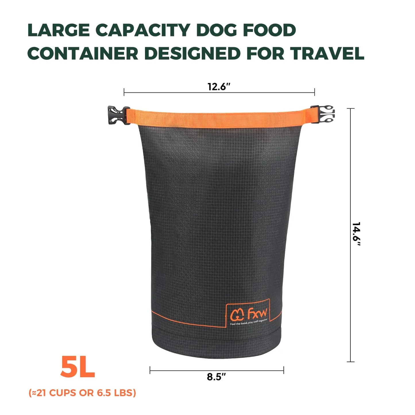 Large Capacity for Travel Kibble Storage