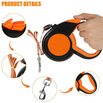 Retractable Dog Leash Reflective Non-Slip Handle