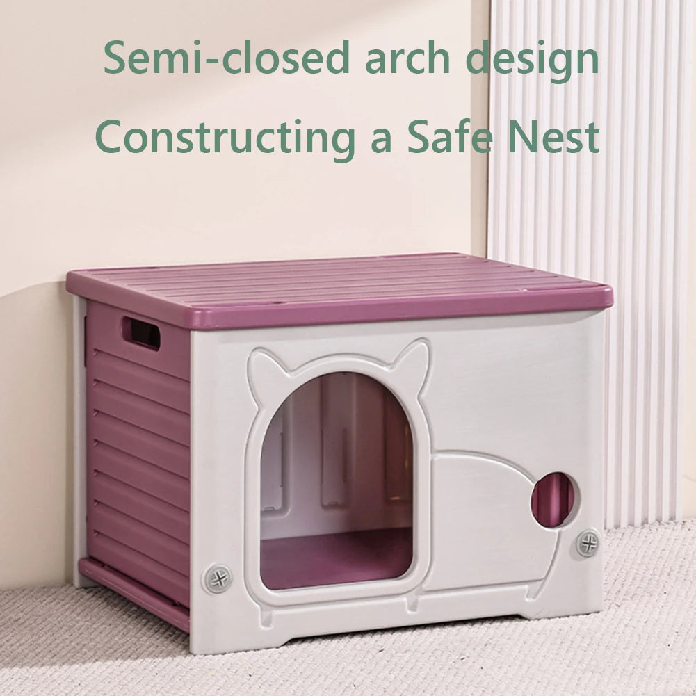 Outdoor Cat House Rainproof Cozy Nest Room