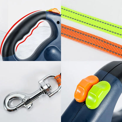 Double Head Retractable Leash Flashlight Bag Dispenser