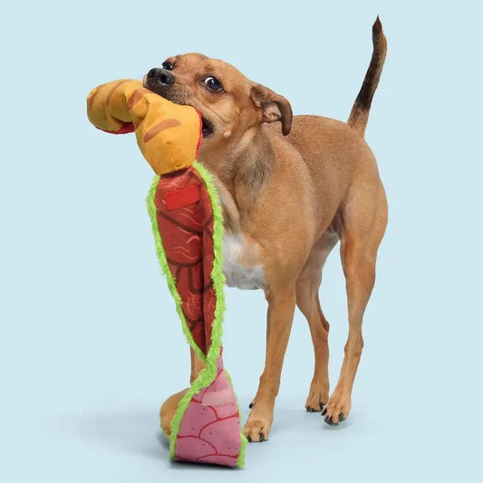 Hoagie Sandwich Dog Toy Squeaker Crinkle Layers Unfolds