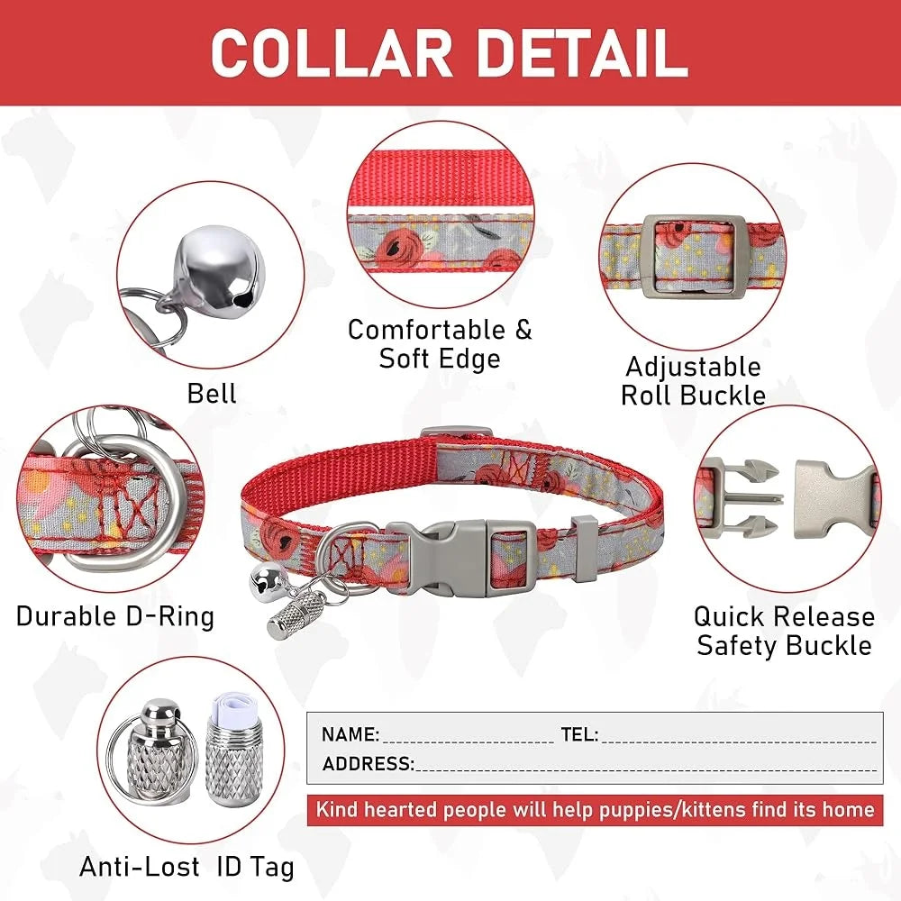 Adjustable Small Pet Harness Collar Leash Set