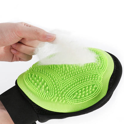 Pet Bath Massage Glove De-shedding Brush