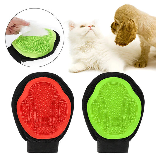 Pet Bath Massage Glove De-shedding Brush