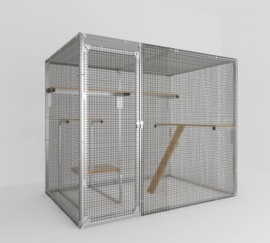 7.8×4.9 FT Metal Outdoor Cat Enclosure, Large Walk-in Cat House