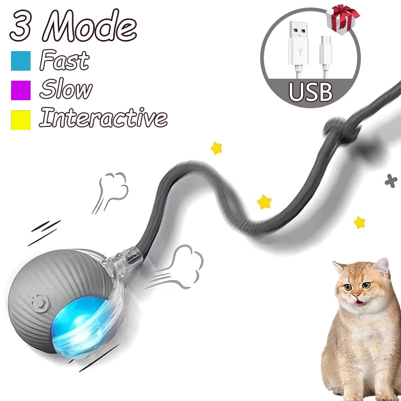 2Pcs Cat Interactive Ball Rechargeable