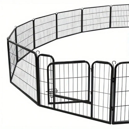 16 Panel Heavy Duty Metal Fence Exercise Playpen Kennel
