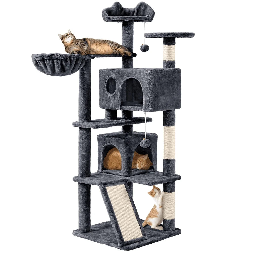 Multi-Level Cat Tree Tower Scratching Posts Condos