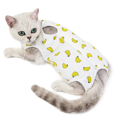 Cat Recovery Suit for Abdominal Skin Anti Licking Pajamas