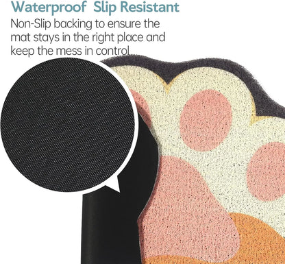 Cute Cat Litter Mat Trapping Anti Slip Floor