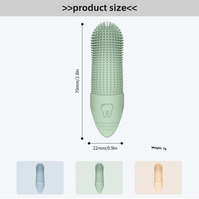 Food Grade Silicone Finger Toothbrush for Dogs & Cats