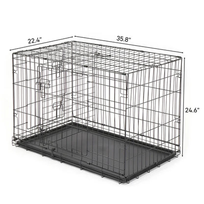42" 36" 30" 24" Pet Kennel Cat Dog Folding Steel Crate