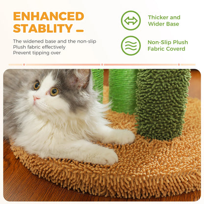 Cactus Cat Scratching Post Interactive Dangling Ball