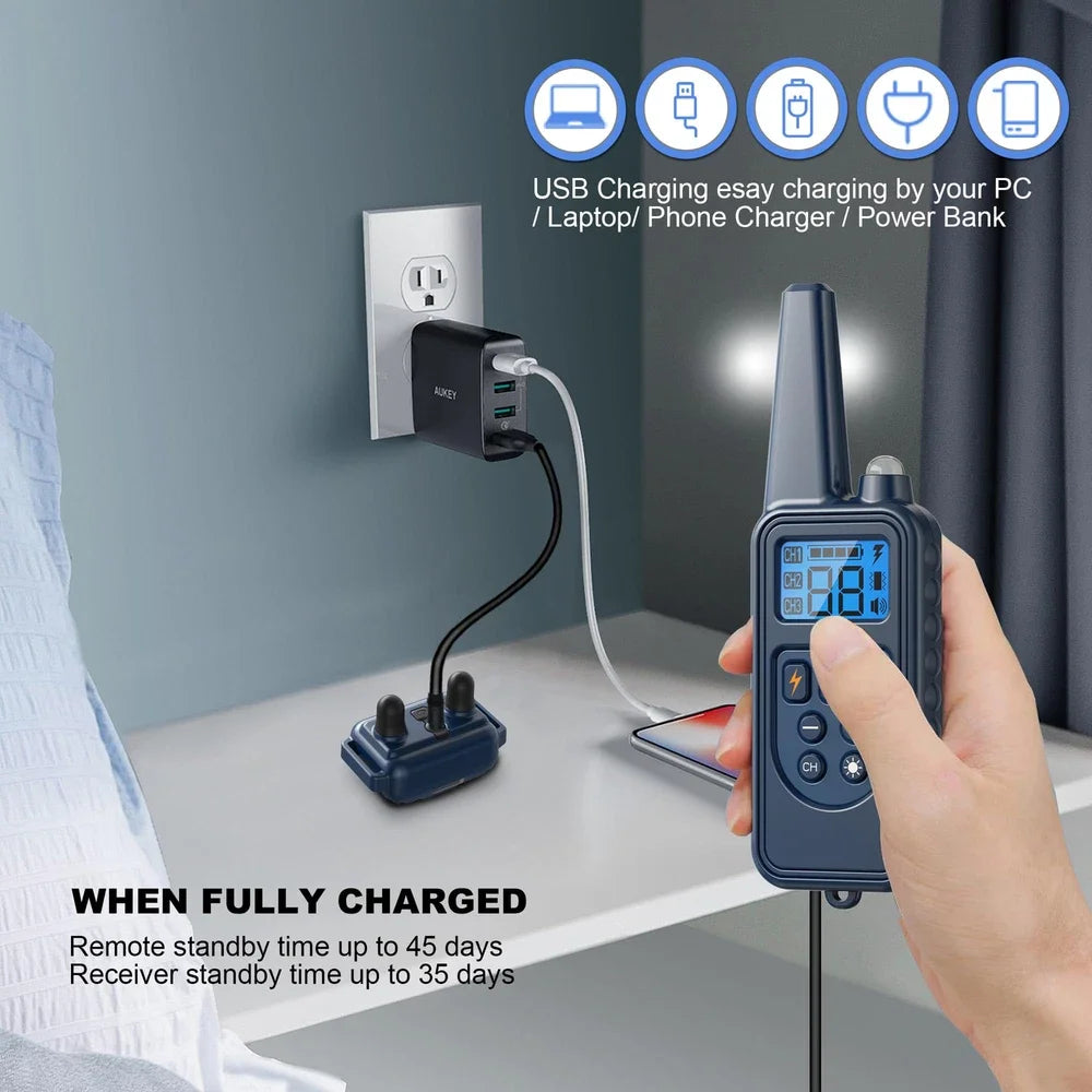 2600 FT Dog Training Collar Rechargeable Remote Shock