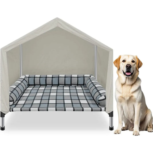 Weatherproof 2-in-1 Indoor Outdoor Cot with Canopy Cooling Portable