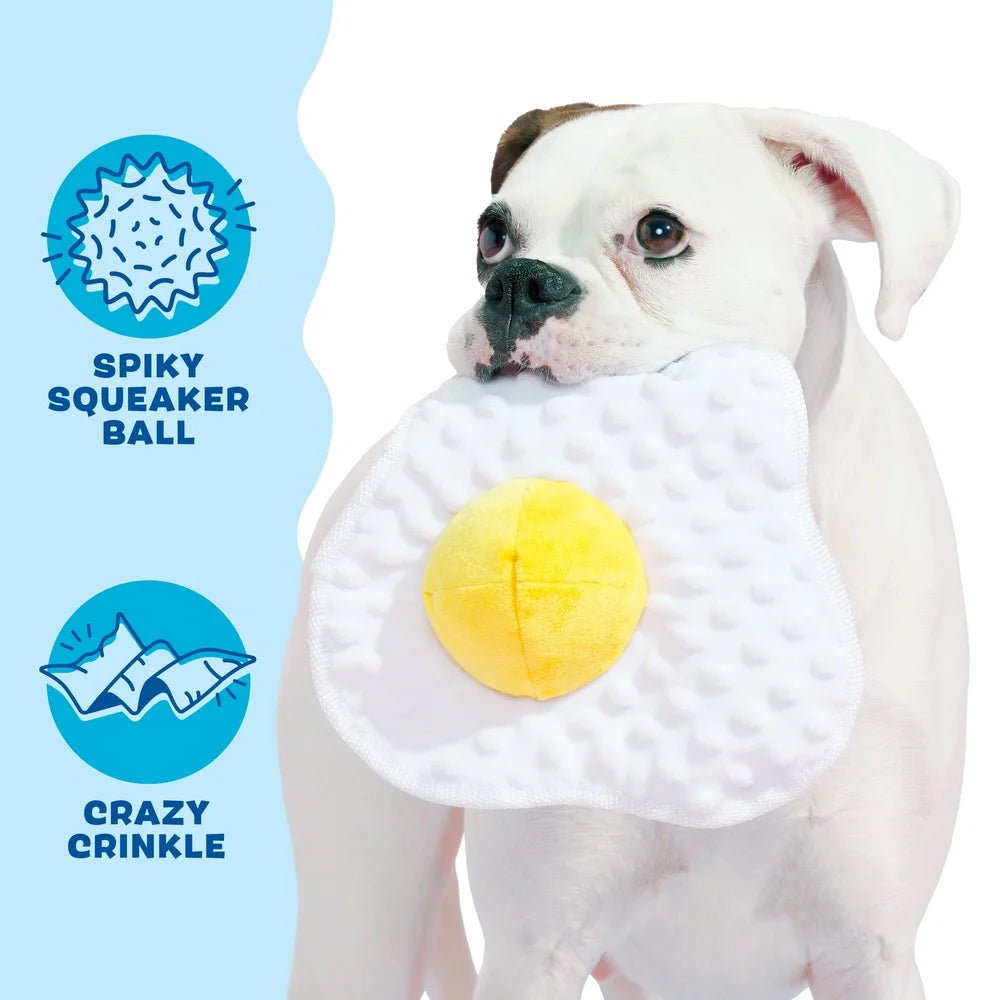 Egg Dog Toy Squeaky Ball Crinkle Fun Fetch