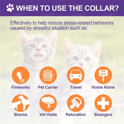 Dog Calming Pheromone Collar Cat Relieve Anxiety Adjustable Comfortable Collar