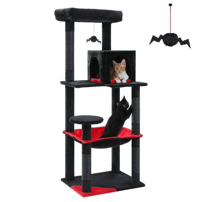 5-Level Cat Tower Hammock Sisal Covered Scratching Posts