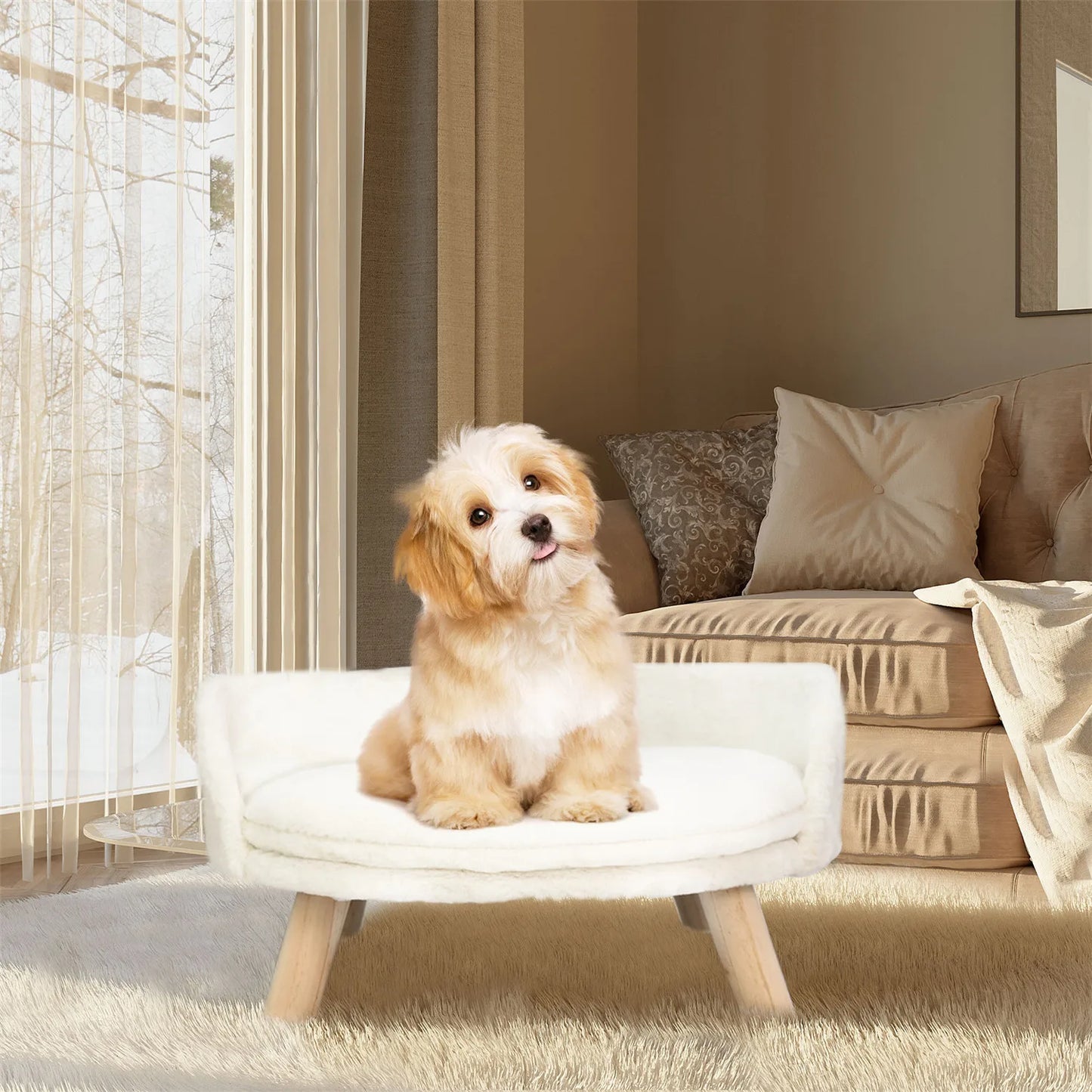 Pet Sofa Bed Raised Bed Removable Cushion