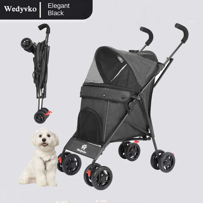 Pet Stroller/4 Wheels/Brakes/Storage