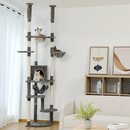 Floor to Ceiling Cat Tower, Scratching Posts, Condo, Hammock