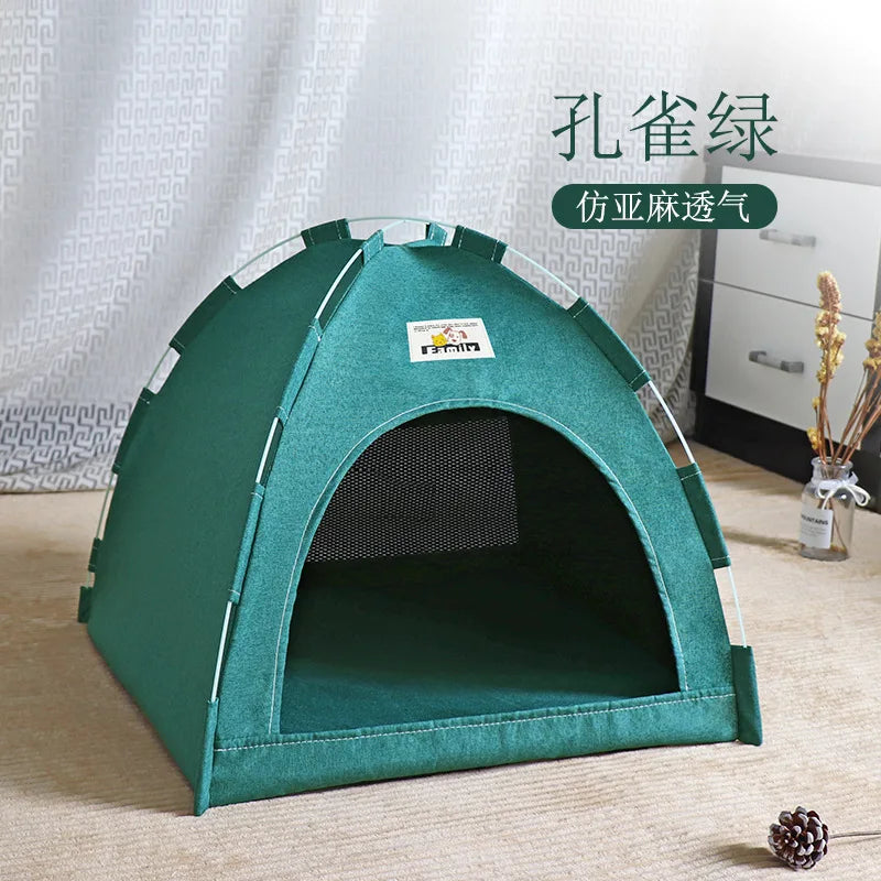 Pet Tent Bed Canvas Semi-enclosed Sleeping Bed