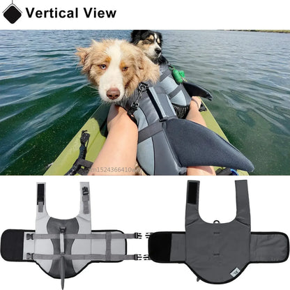 Shark Dog Life Jacket Enhanced Buoyancy Handle
