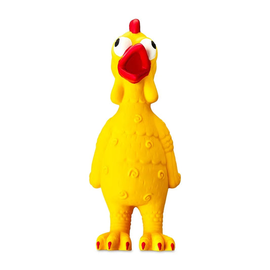 Yellow Chicken Dog Toy  Squeaker Indoor Play Fetching