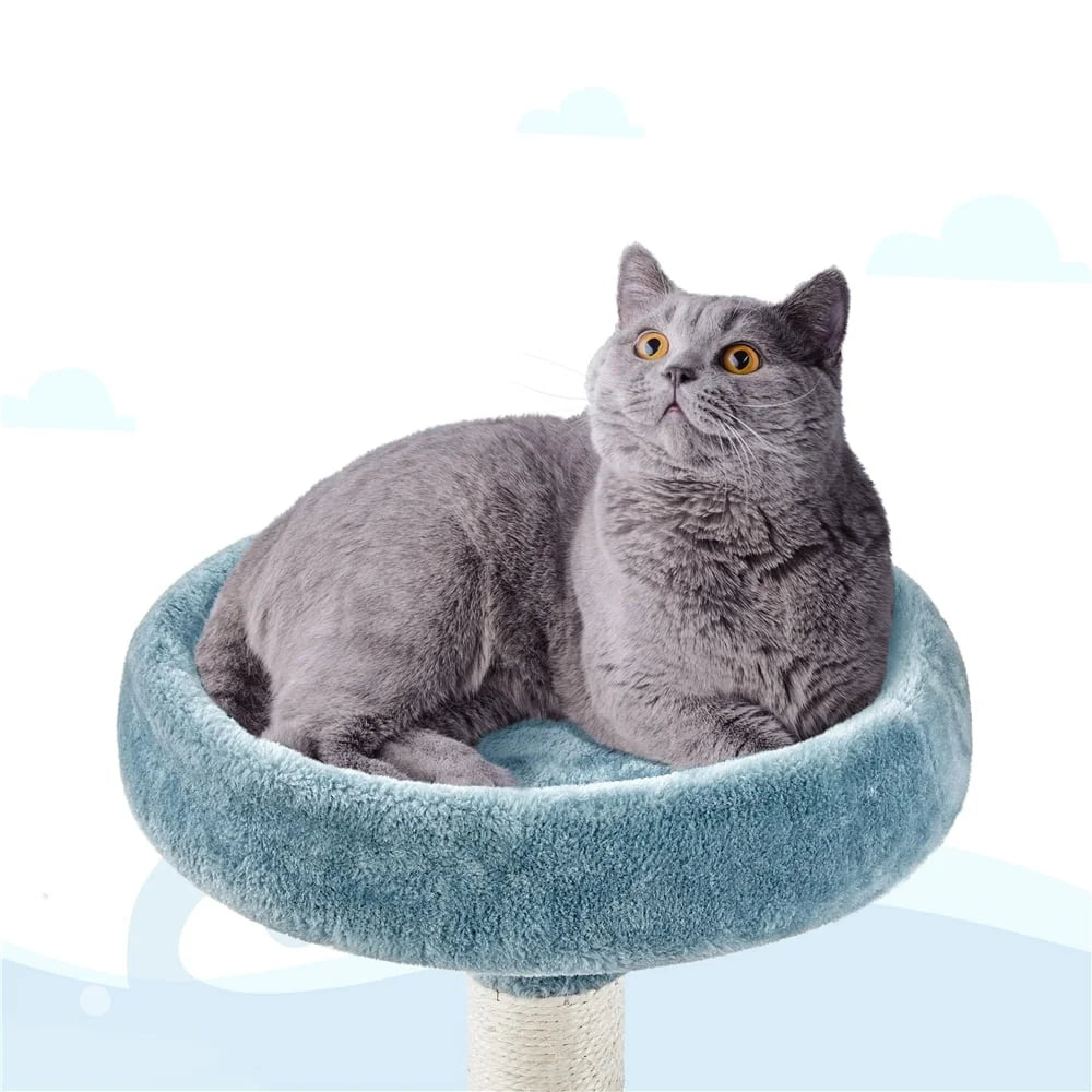 Ocean-themed Cat Tree 72.5 Inch Multi-Level Tower
