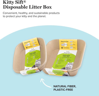 Disposable Cat Litter Box, Sustainable, Clean - Large, 6-Pack