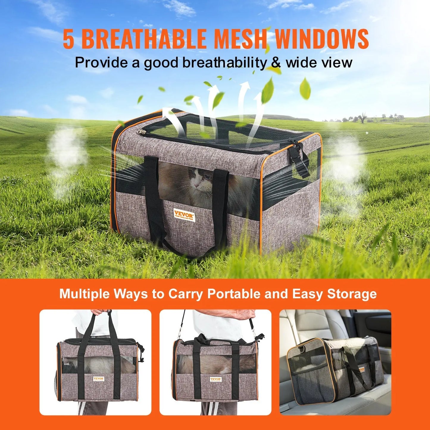 Carrier with Wheels for Pets under 22 lbs,