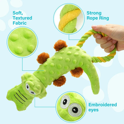 Dog Squeaky Toy, 2 Pack, Tug of War Interactive
