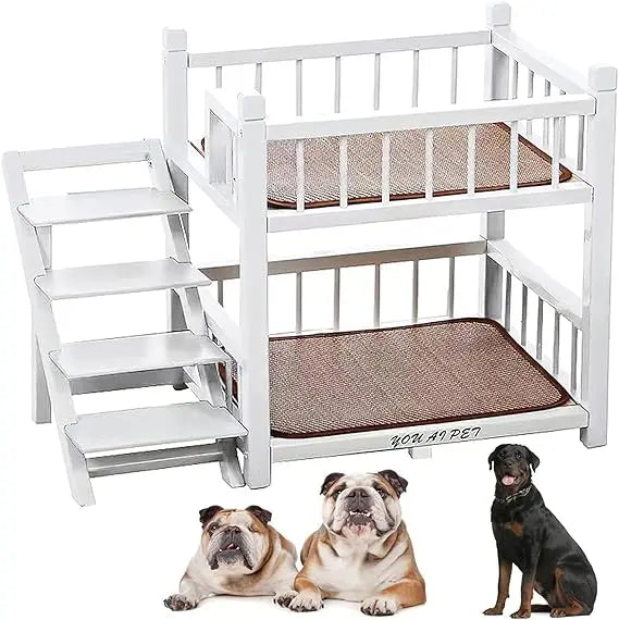 Dog Bunk Bed with Stairs