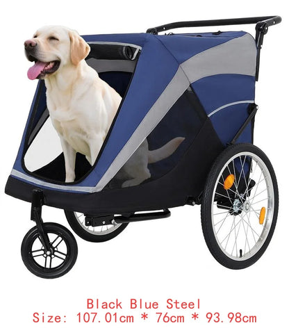 2-in-1 Pet Bike Trailer & Push Cart with Detachable Hitch