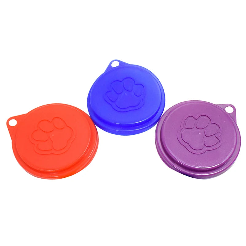 2 Pcs Reusable Pet Can Food Covers Random Color