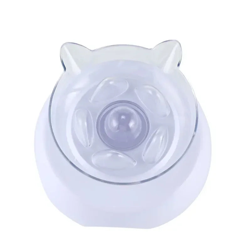 Cat Slow Feeder Plastic Transparent Raised Stand