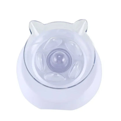 Cat Slow Feeder Plastic Transparent Raised Stand