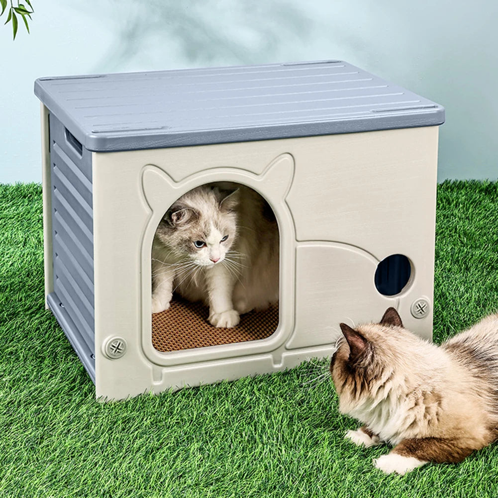 Stray Cat House Outdoor Rainproof Shelter Winter Warm