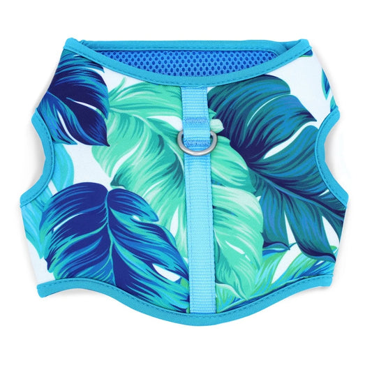 Adjustable Tropical Leaf Dog Harness Medium Comfortable Fit