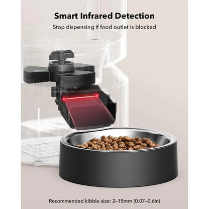 Automatic Cat Feeder Timed Dry Food Dispenser Dual Power