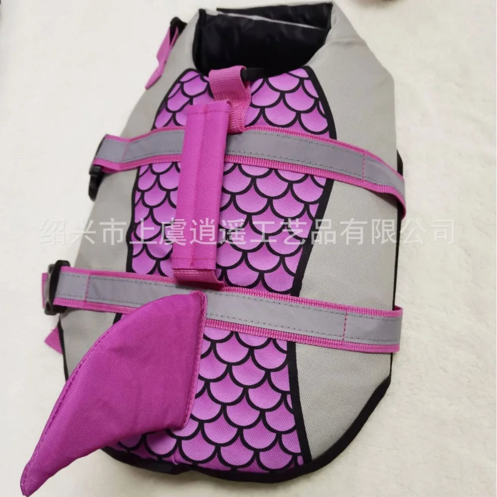 Shark Dog Life Jacket Enhanced Buoyancy Handle