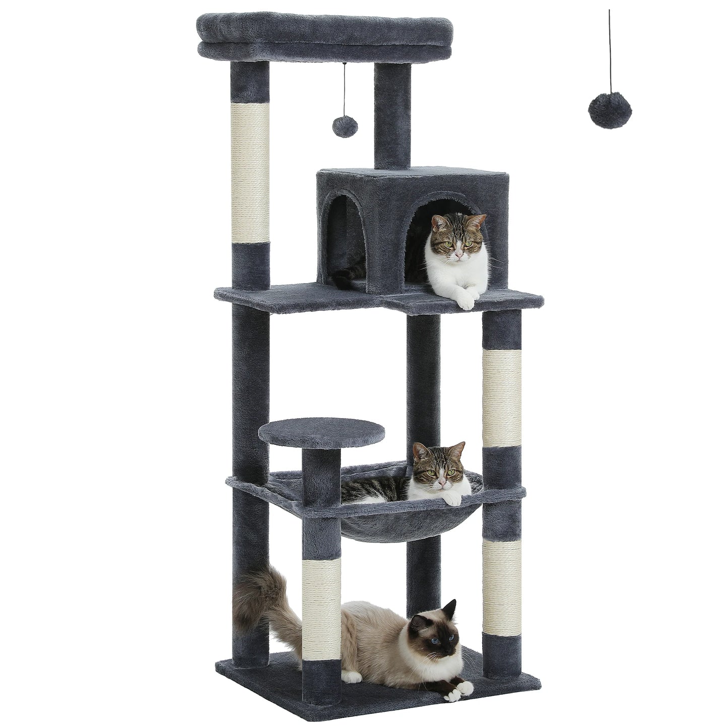 Multi-Level Cat Tree, Scratching Posts, Cozy Hammock