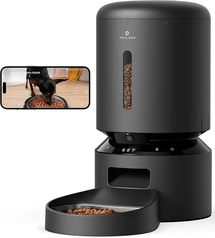 Automatic Cat Feeder Timed Dry Food Dispenser Dual Power