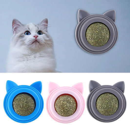 Rotatable Catnip Toy for Cats Self-Adhesive Wall Ball