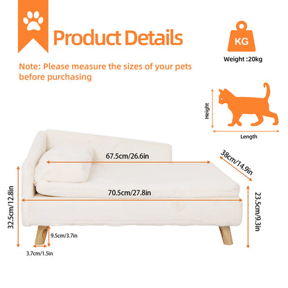 Elevated Bed, Cozy Pad, Waterproof with Wood Legs