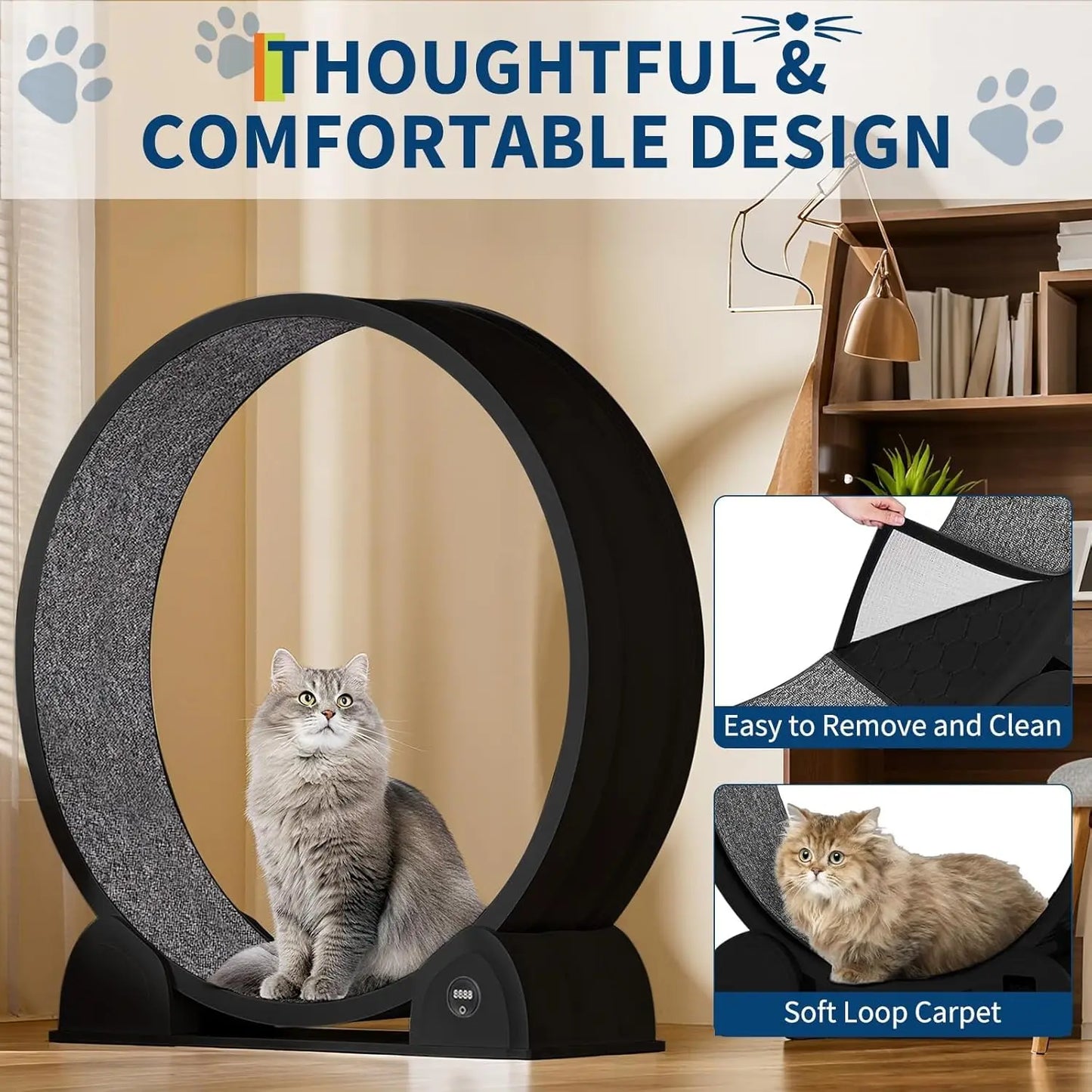 Cat Wheel Exerciser Quiet Treadmill with Pedometer