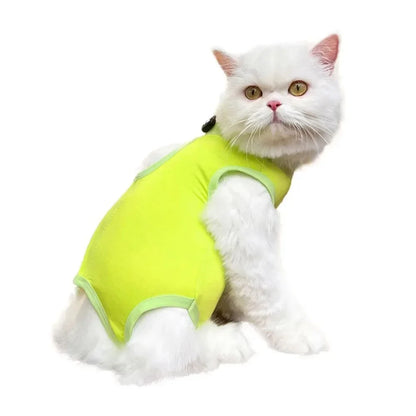Highly Elastic Adjustable Cat Neutering Recovery Clothes for Post-surgery